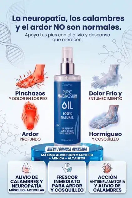 Magnesio Puro Tránsdermico en Spray Curàme con Extracto de Árnica - Alivio y Calmante 250 ml.