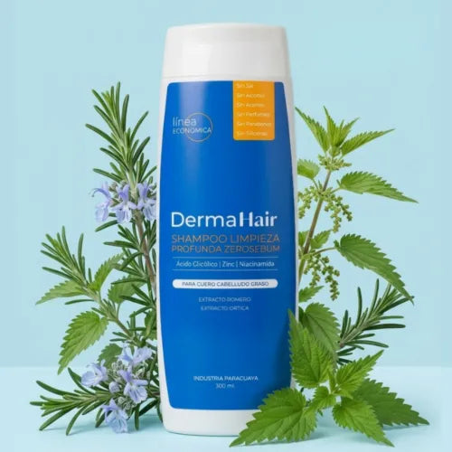 Shampoo Anticaída de Limpieza Profunda DermaHair 300ml.
