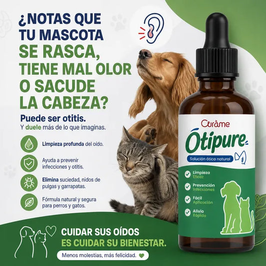 Otipure gotero purificador de suciedad en oídos  de mascotas