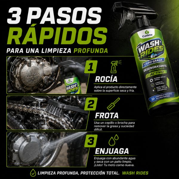 Curàme WASH RIDES cero grasa - desengrasante profesional